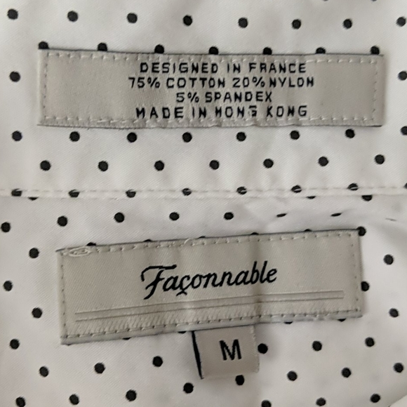 Faconnable white polka dot button down shirt - Picture 3 of 4
